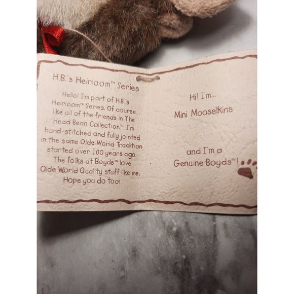 Boyd's Bears Mini Moosekins Christmas Ornament Bear w/Tag - Picture 3 of 5